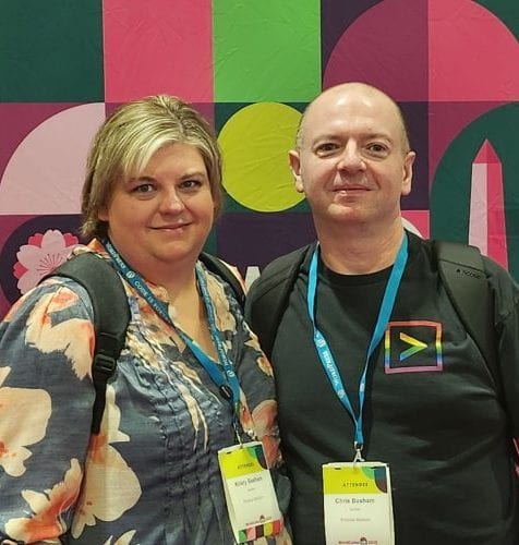 A man and woman standing together