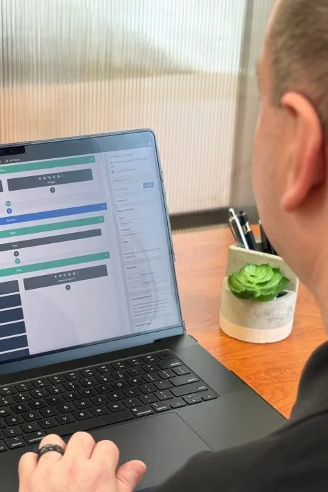 A person using a laptop